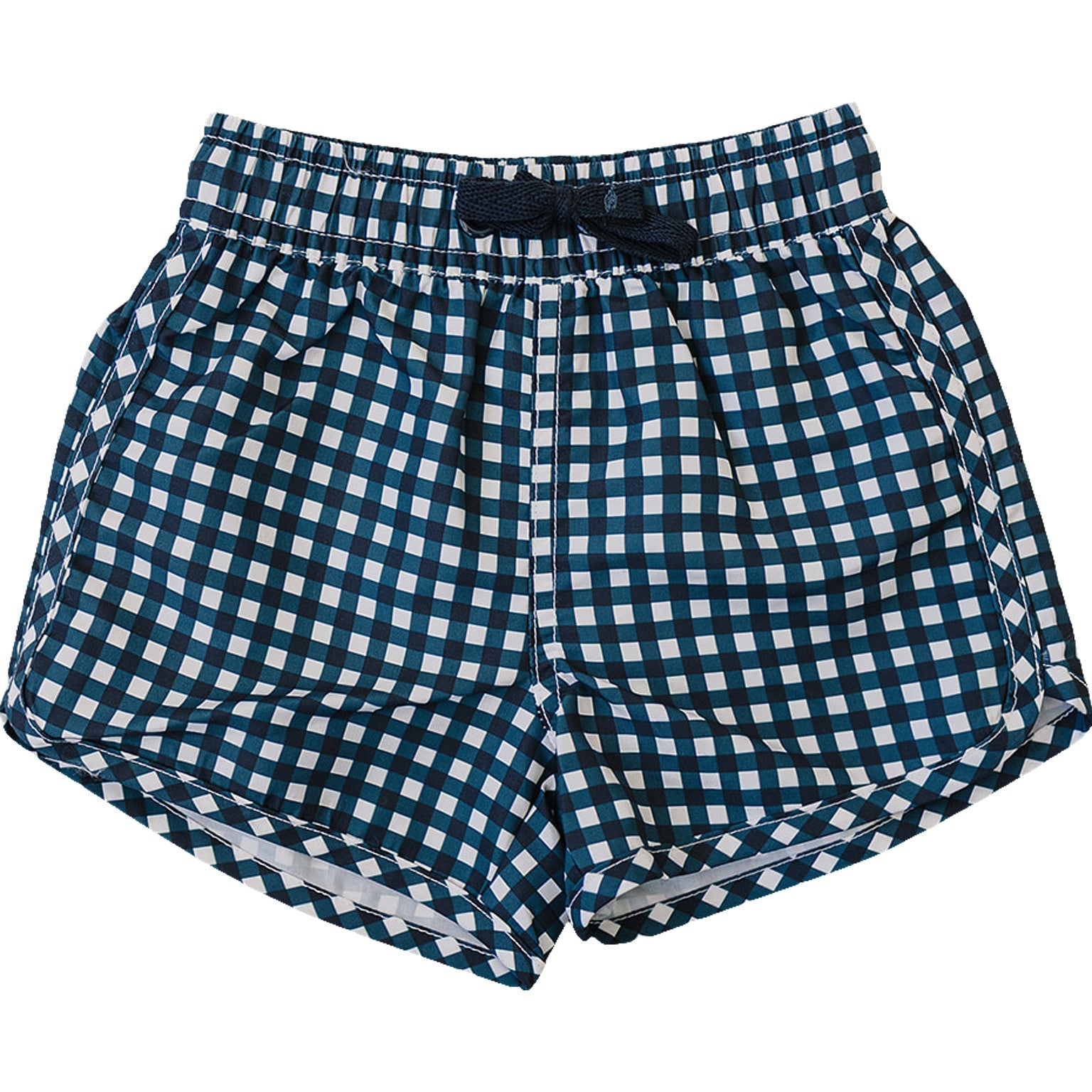 Three Little Tots Navy Gingham Swim Shorts