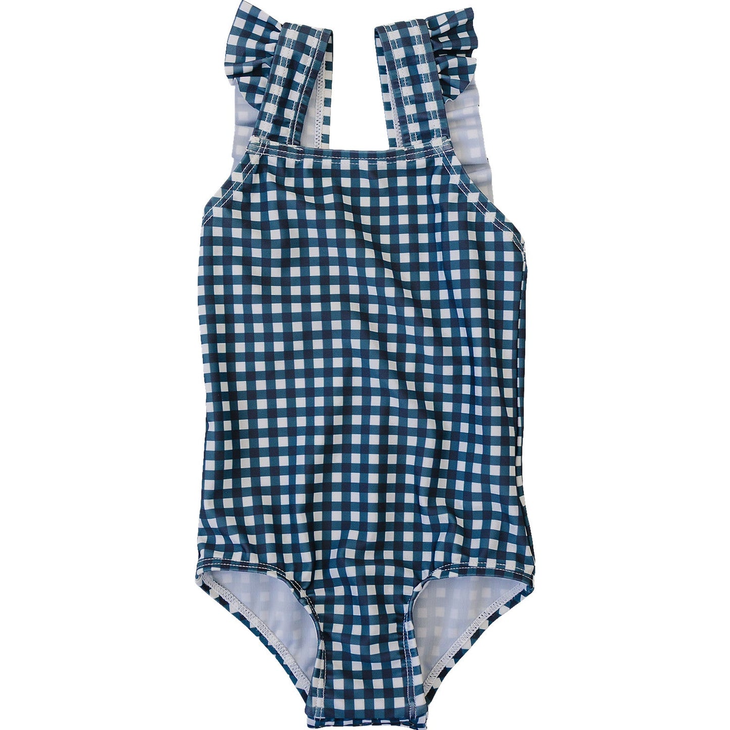 Three Little Tots Navy Gingham One-Piece