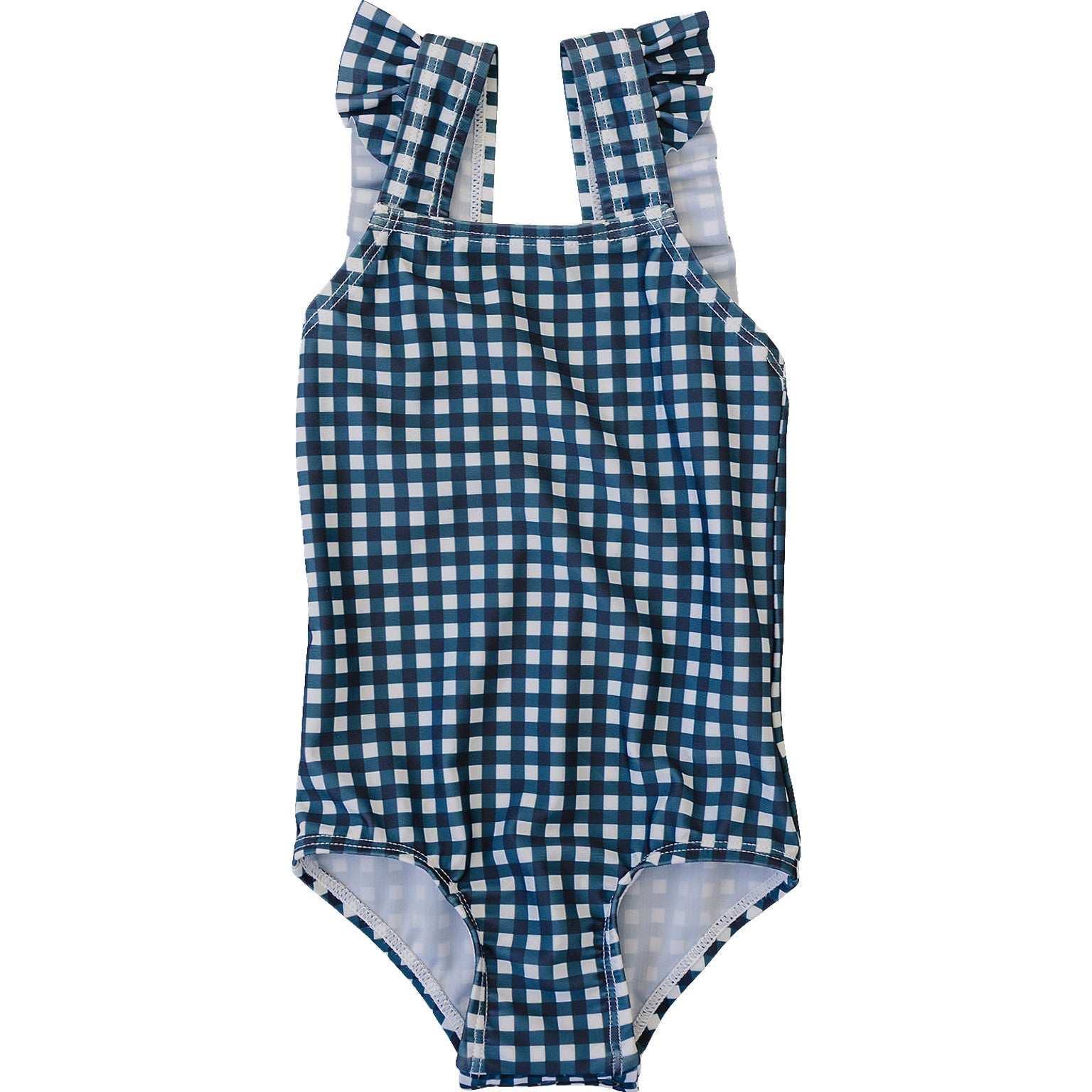 Three Little Tots Navy Gingham One-Piece