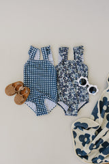 Three Little Tots Navy Gingham One-Piece, fifth additional photo
