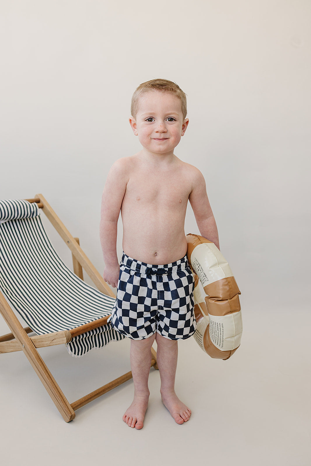 Three Little Tots Wavy Checkered Swim Shorts, additional view