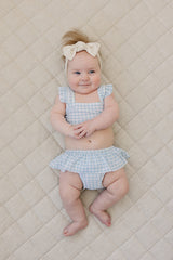 Three Little Tots Light Blue Gingham Ruffle Bikini Set, additional product photo