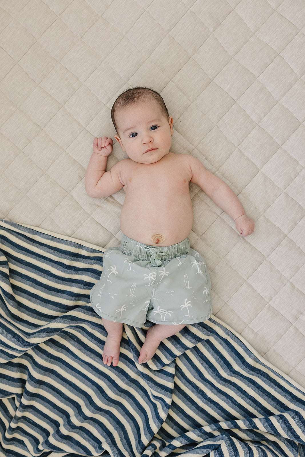 Three Little Tots Sage Surfer Swim Shorts, additional product photo