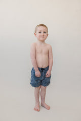 Three Little Tots Navy Gingham Swim Shorts, extra product detail