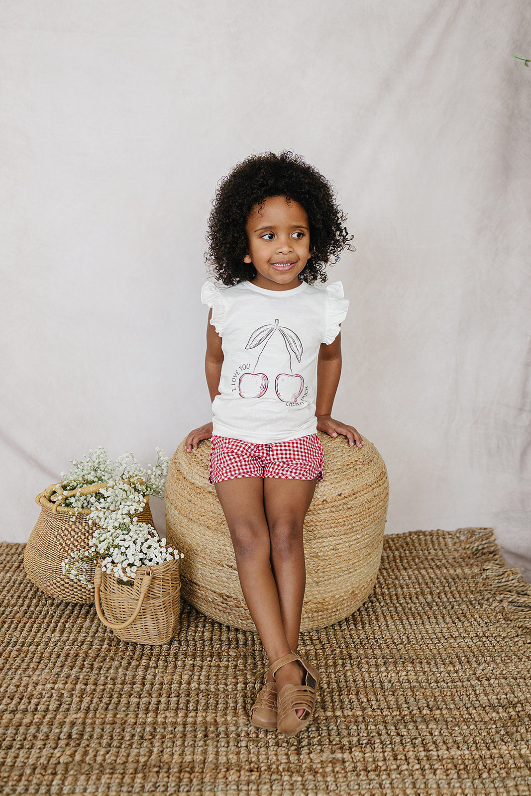 Three Little Tots Cherry Ruffle Tee, alternate angle