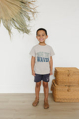 Three Little Tots Slate Anchor Pocket Shorts, alternate angle
