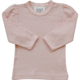 Pink Pointelle Long Sleeve Tee
