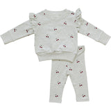 Cherry Ruffle French Terry Set
