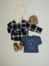 Three Little Tots Plaid Hooded Button Up Shirt, extra product detail
