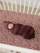 Deep Violet Ribbed Bamboo Newborn Knot Hat
