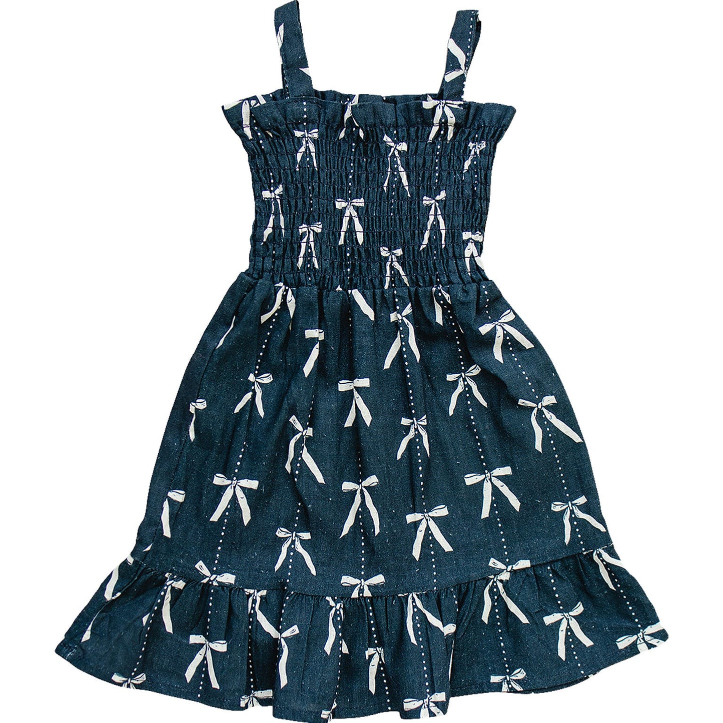 Three Little Tots Bow Linen Dress