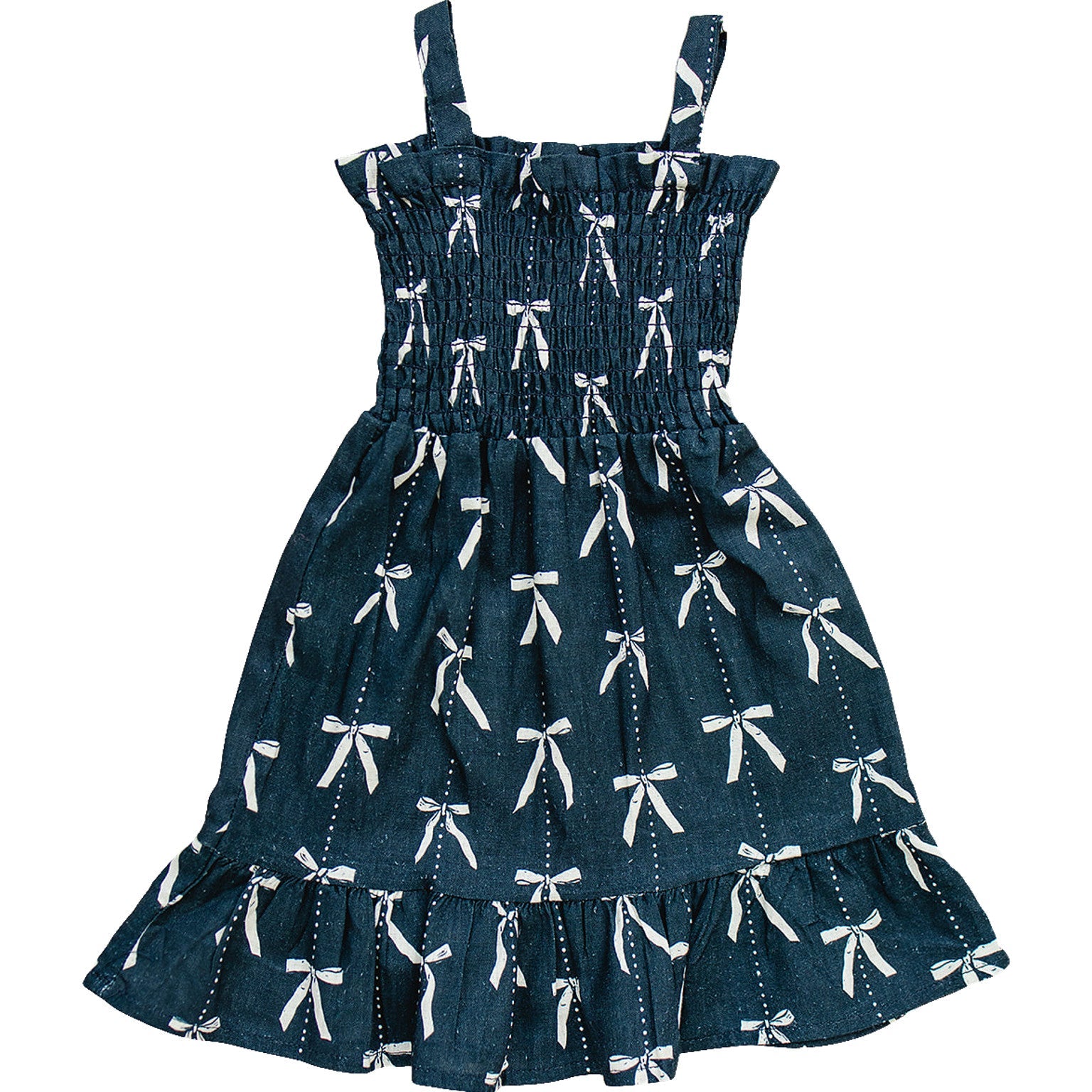 Three Little Tots Bow Linen Dress