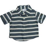 Three Little Tots Stripe Linen Button Up Shirt