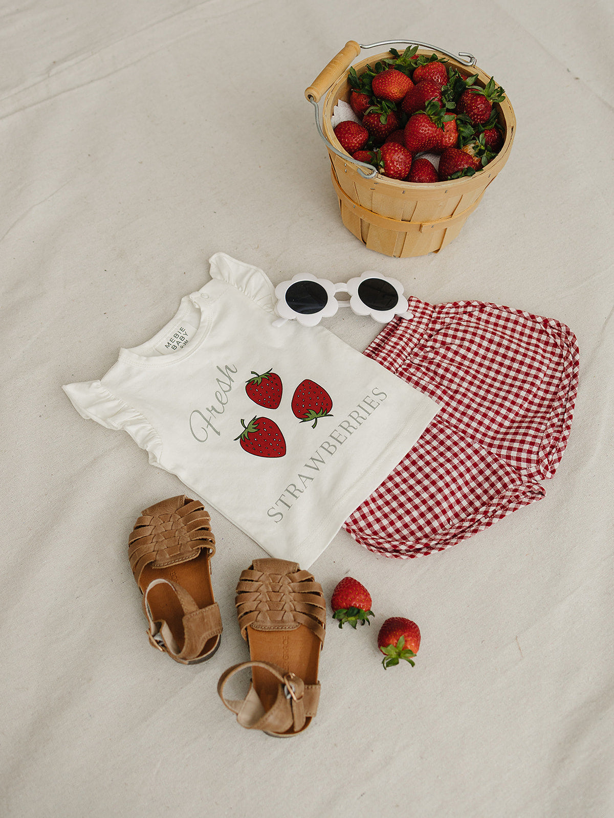 Three Little Tots Strawberry Ruffle Tee, alternate angle