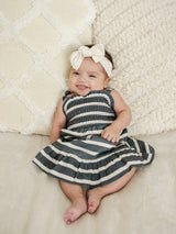 Three Little Tots Stripe Linen Dress, extra product detail