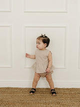 Three Little Tots Tan Stripes Peplum Set, extra product detail