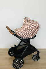 Rust Checkered Ribbed Bamboo Multi-Use Cover