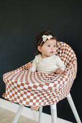 Rust Checkered Ribbed Bamboo Multi-Use Cover