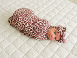 Antique Floral Ribbed Bamboo Stretch Swaddle