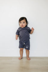 Three Little Tots Slate Hooded Tee, additional product photo