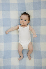 Light Blue Plaid Plush Blanket