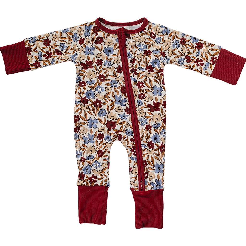 Desert Floral Ribbed Bamboo Zipper