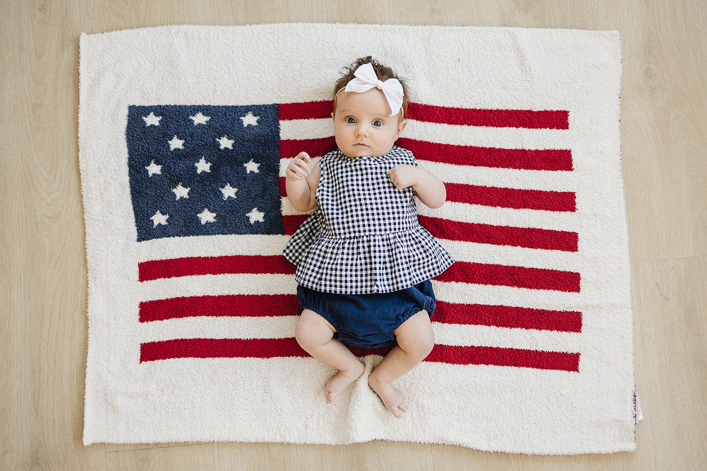 Three Little Tots Navy Gingham Peplum Set, additional view