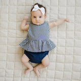 Three Little Tots Navy Gingham Peplum Set, additional product photo