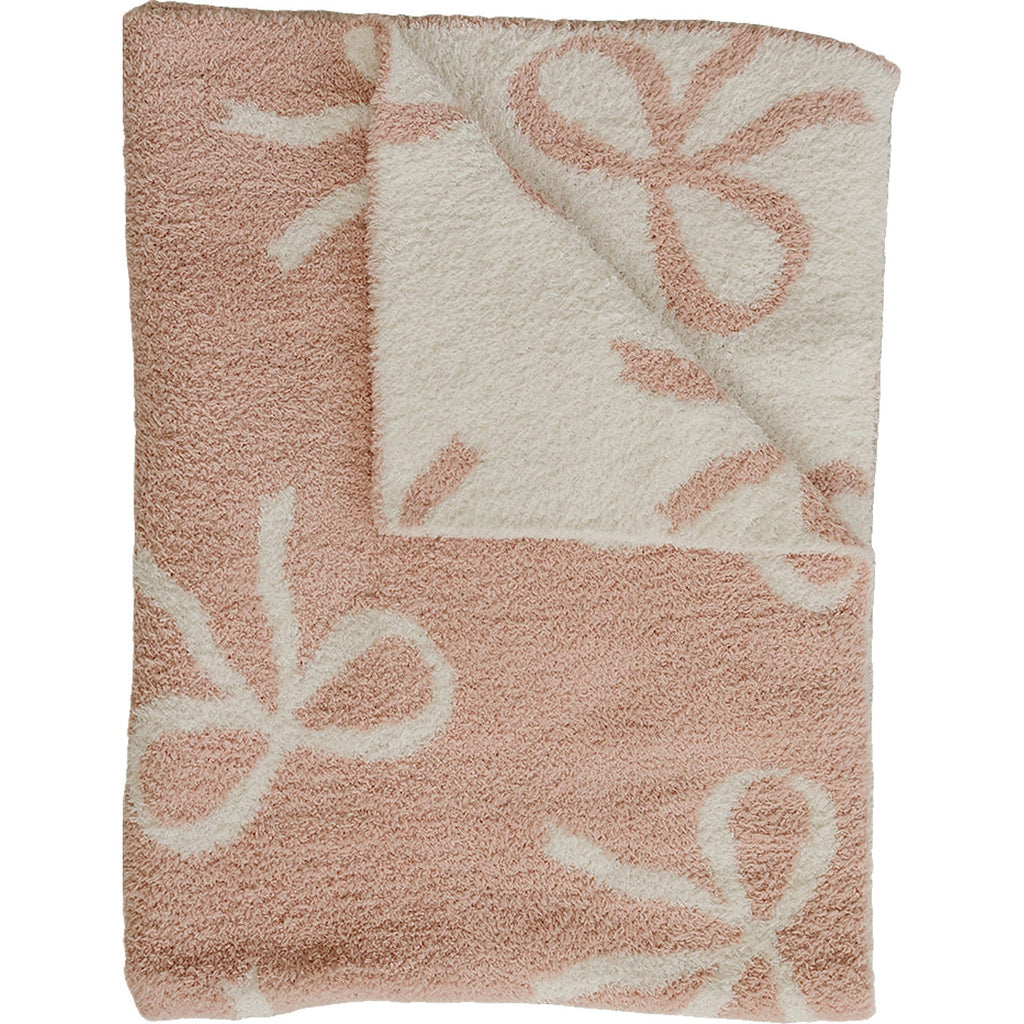Pink Bow Plush Blanket