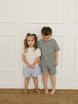 Three Little Tots White Pointelle Tee, extra product detail