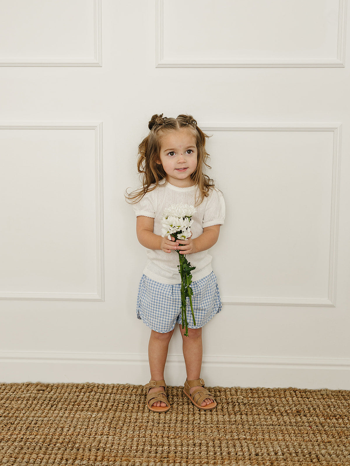 Three Little Tots White Pointelle Tee, additional product photo