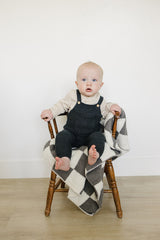 Charcoal Knit Pocket Overalls