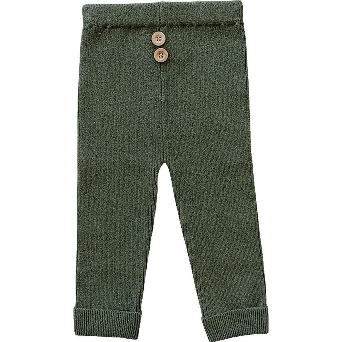 Three Little Tots Olive Knit Leggings