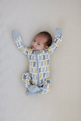 Dusty Blue Peep Bamboo Zipper