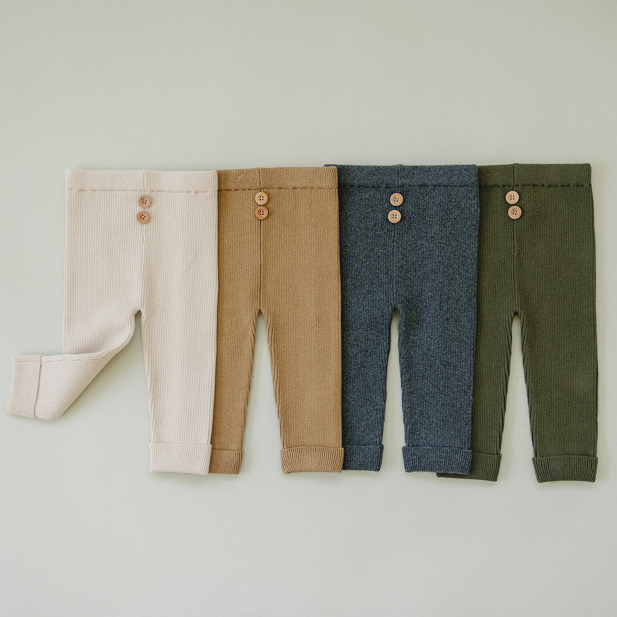 Three Little Tots Toffee Knit Leggings, additional view