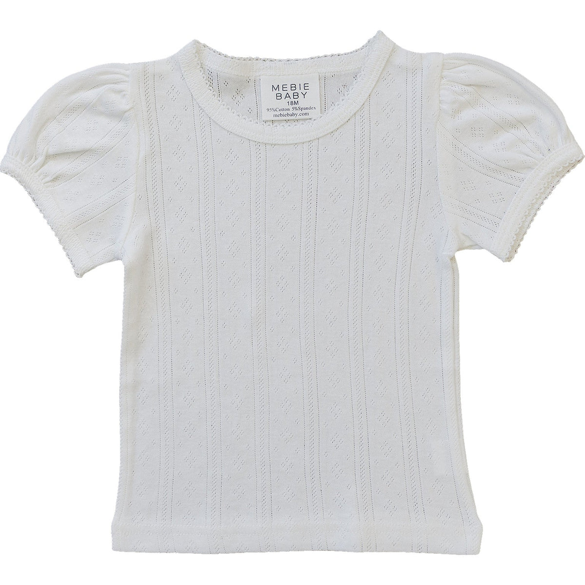 Three Little Tots White Pointelle Tee