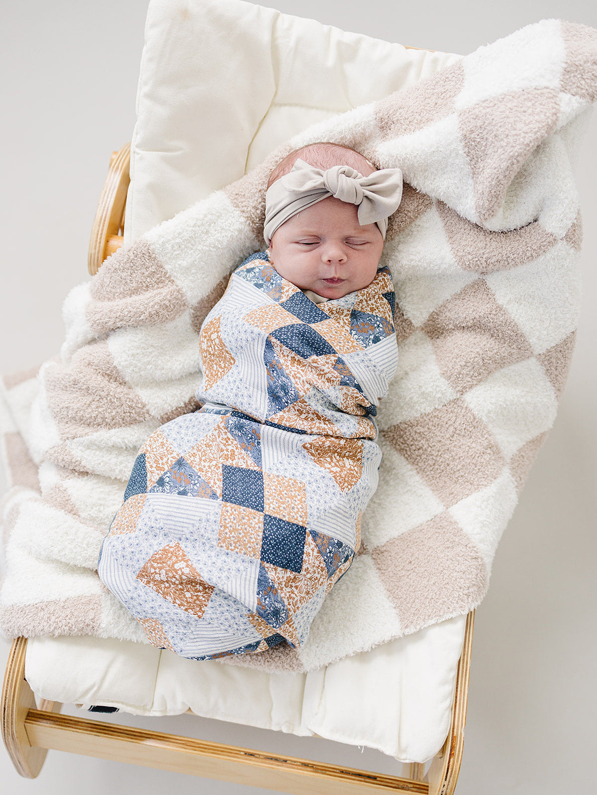 Patchwork Print Muslin Swaddle Blanket