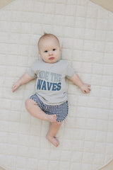Three Little Tots Dark Blue Gingham Shorts, extra product detail