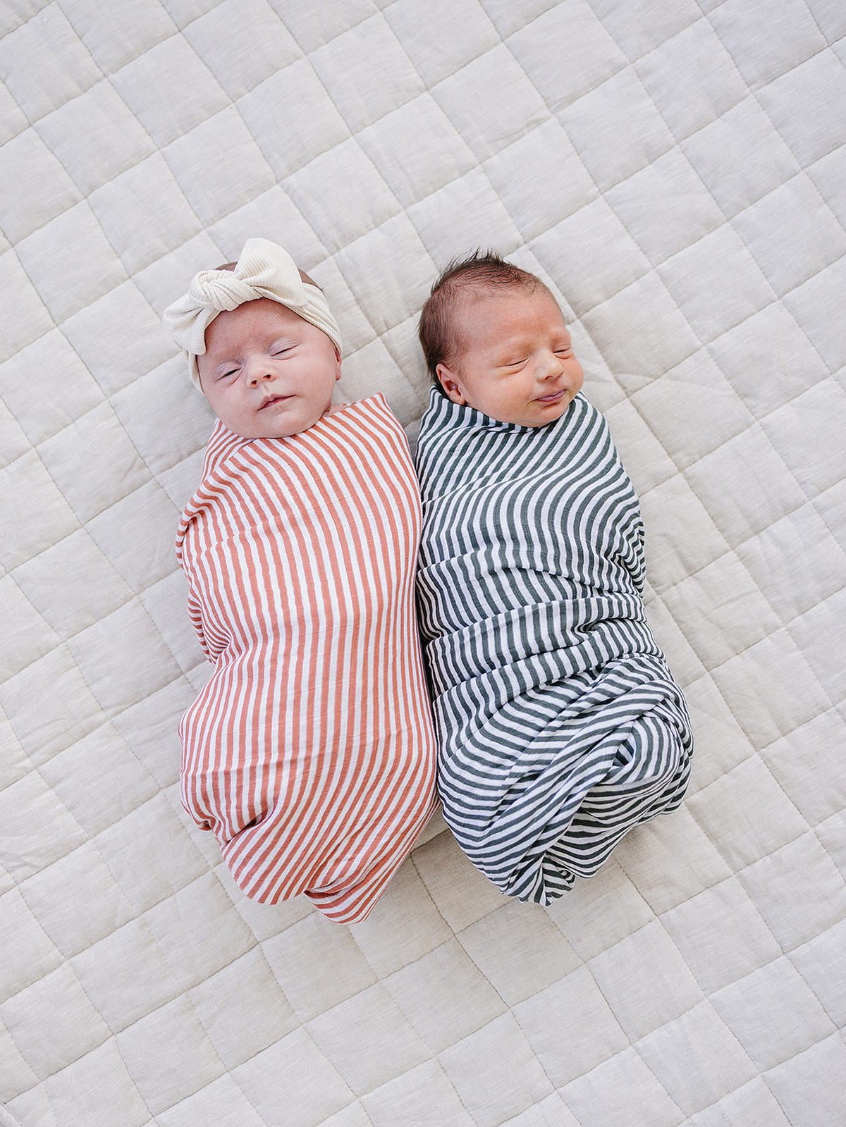 Green Stripes Muslin Swaddle Blanket