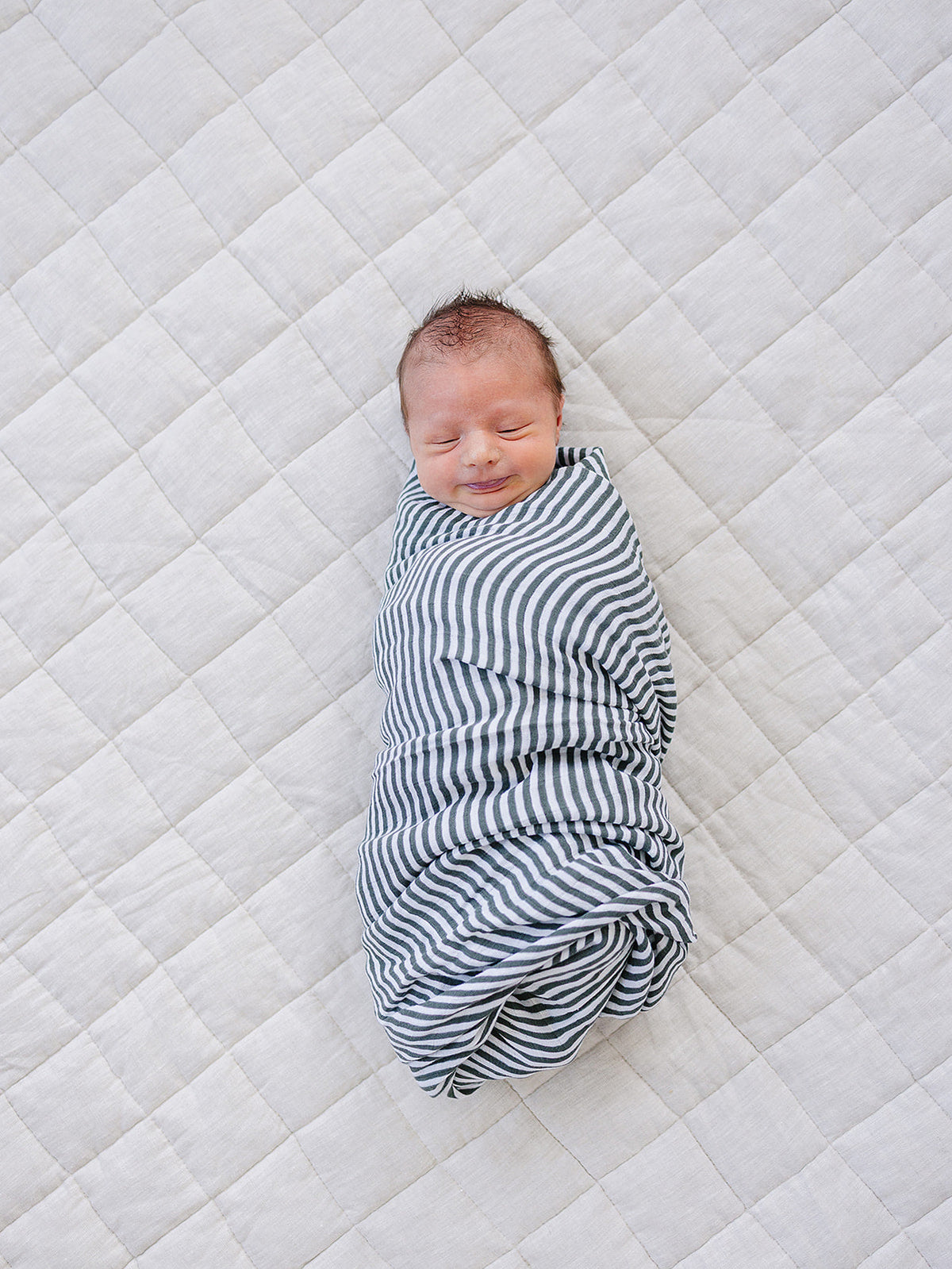 Green Stripes Muslin Swaddle Blanket