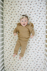 Three Little Tots Toffee Knit Leggings, additional product photo