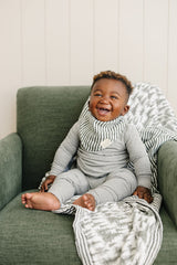 Green Stripes Classic Muslin Bib