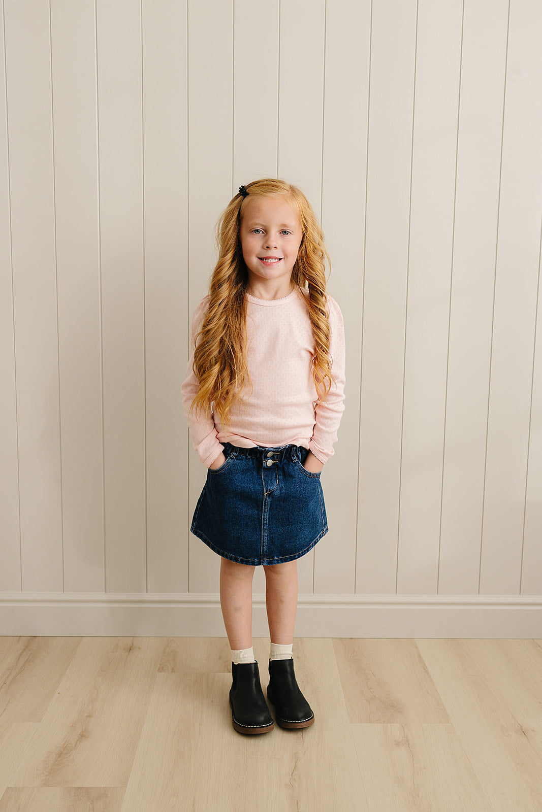 Three Little Tots Dark Wash Denim Skirt, alternate angle