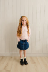 Three Little Tots Dark Wash Denim Skirt, alternate angle