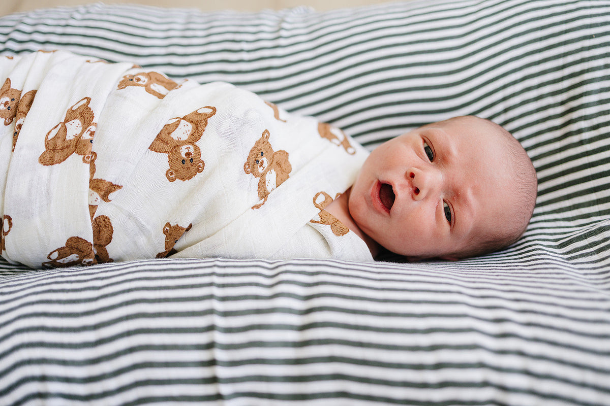 Three Little Tots Teddy Bear Swaddle Blanket, alternate angle