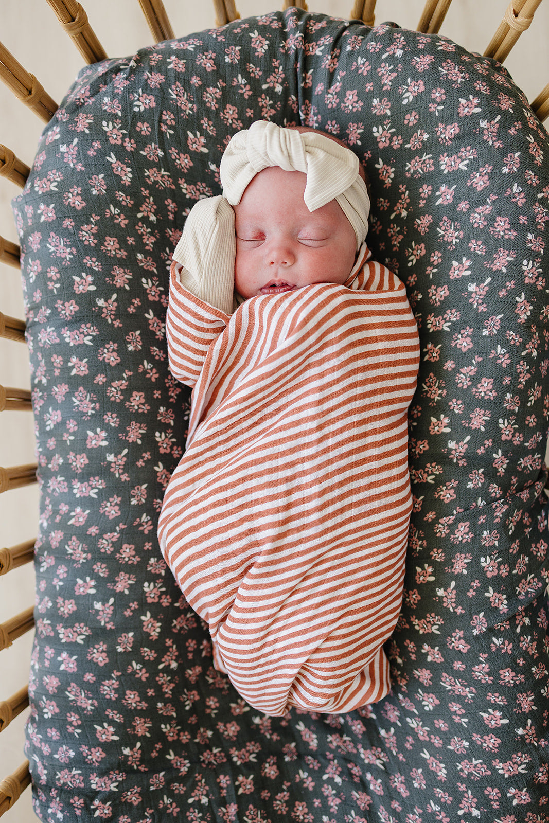Three Little Tots Pink Stripes Muslin Swaddle Blanket, additional product photo