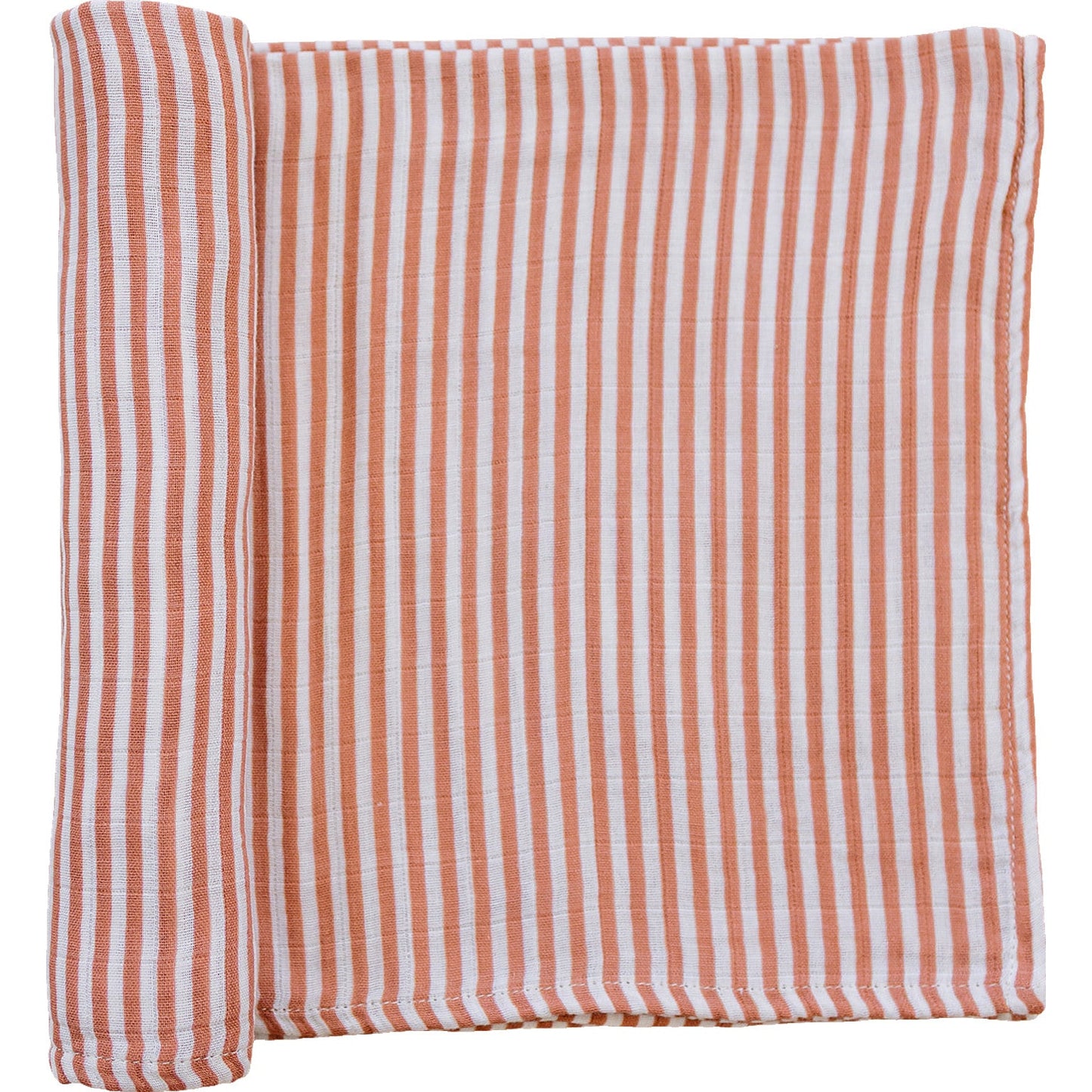 Three Little Tots Pink Stripes Muslin Swaddle Blanket