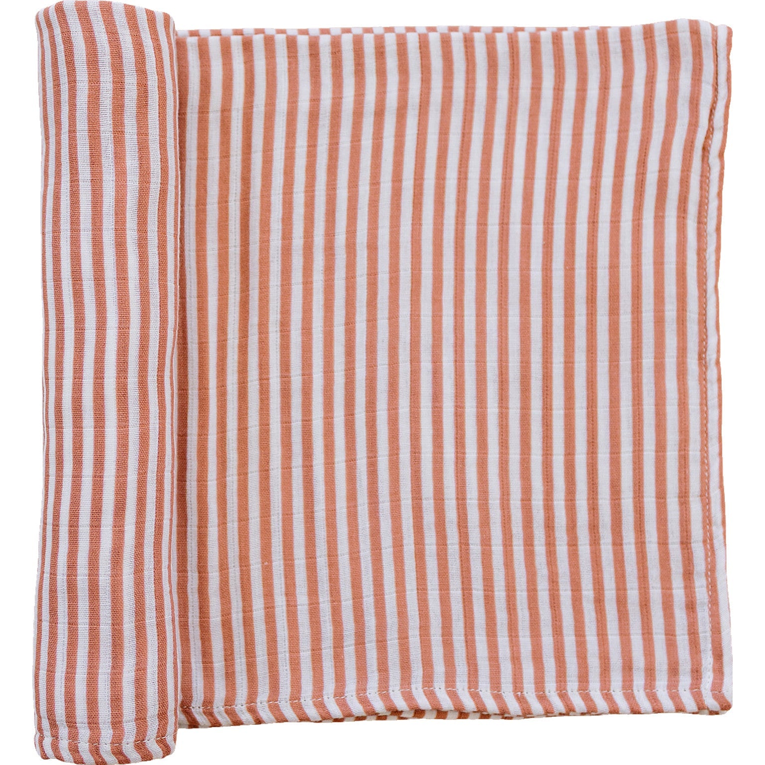 Three Little Tots Pink Stripes Muslin Swaddle Blanket