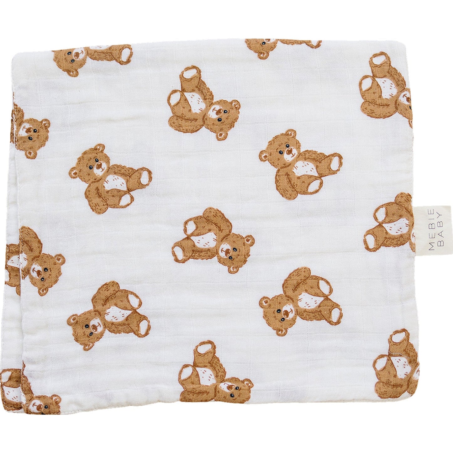 Three Little Tots Teddy Bear Muslin Burp Cloth