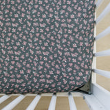 Three Little Tots Olive Bloom Muslin Crib Sheet